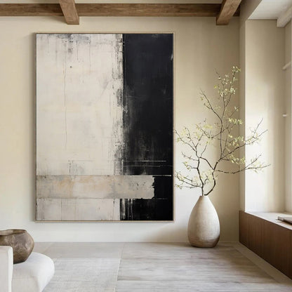 Monumental Abstract Art for Green Wall Compartment Spaces - Custom Mixed Media on Linen