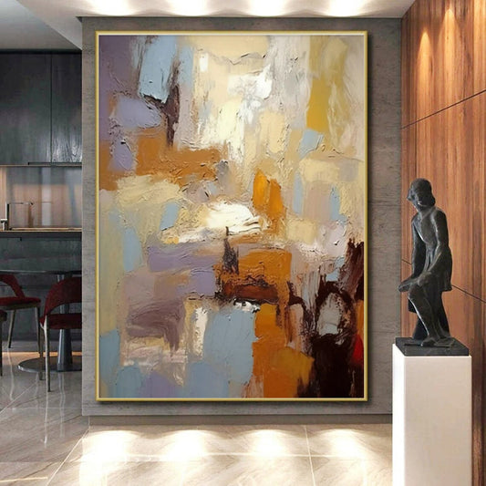 Super-Sized Custom Hand-Painted Abstract Canvas for Kids’ Playroom Reading Nook Wall LargeART0608