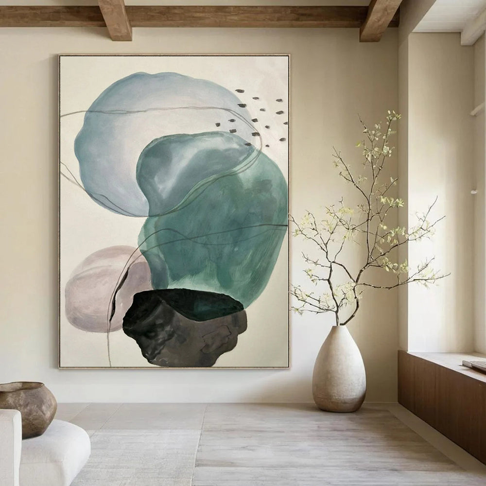 Hand-Painted Custom Abstract Mural for Office Administrative Areas