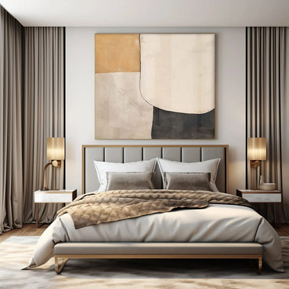 Colossal Hand-Painted Contemporary Abstract Canvas for Family Home Entryways