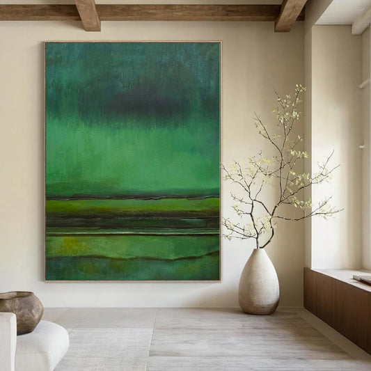 Monumental Abstract Art for Entryway Coat Closets - Custom Mixed Media on Linen