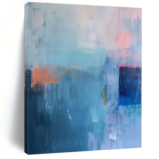 Huge Hand-Painted Contemporary Abstract Canvas for Dining Room Above Buffet Servers