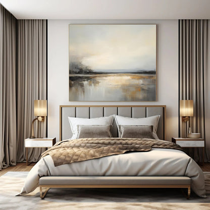 Colossal Hand-Painted Contemporary Abstract Mural for Office Rooftop Lounges