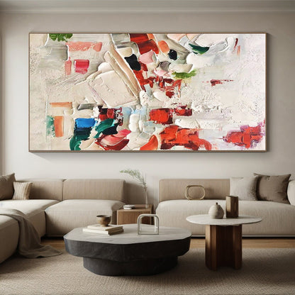 Monumental Modern Abstract Painting for Contemporary Kitchen Breakfast Nook Feature Wall