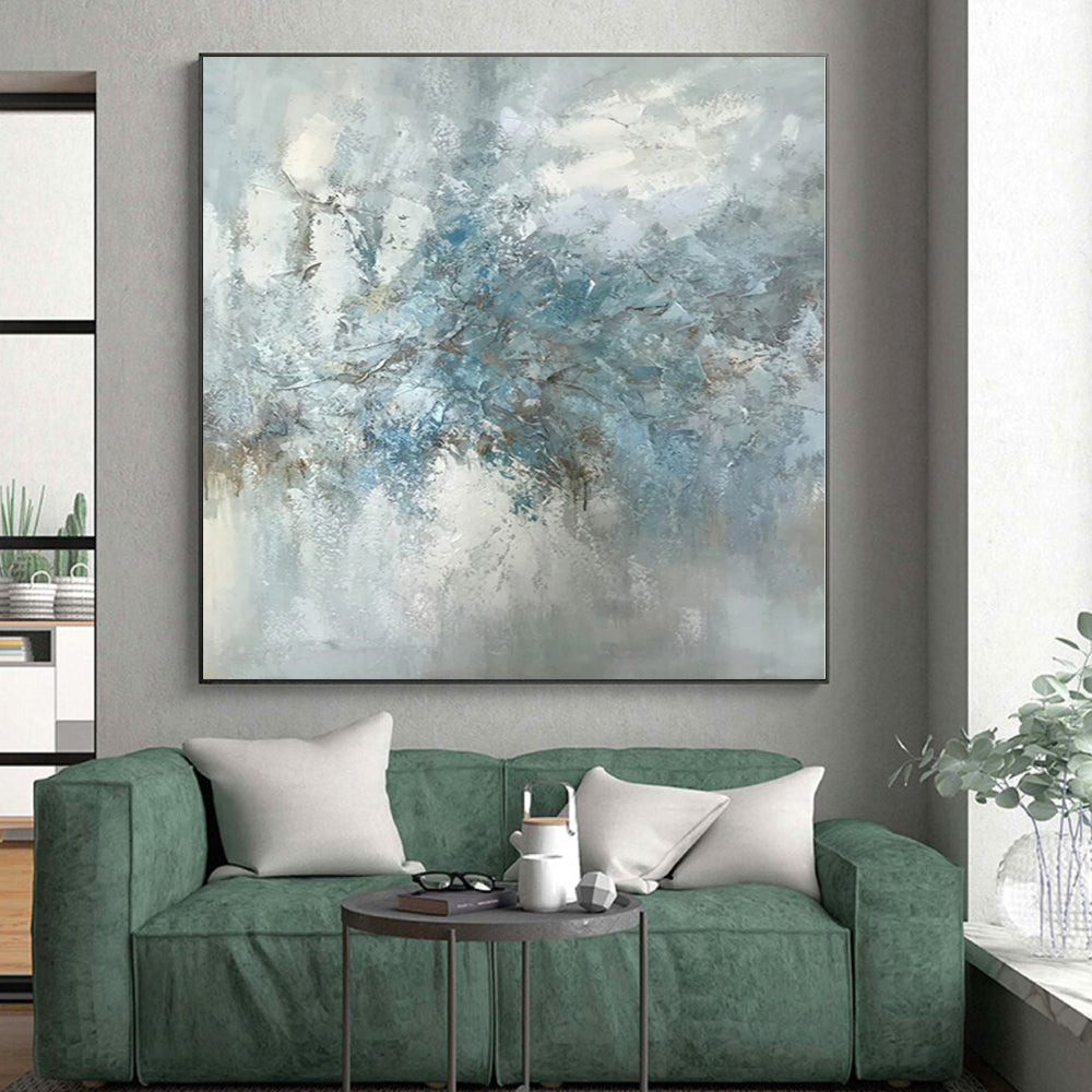 Giant Made-to-Order Abstract Painting for Mudroom Pet Wash Station Feature Walls