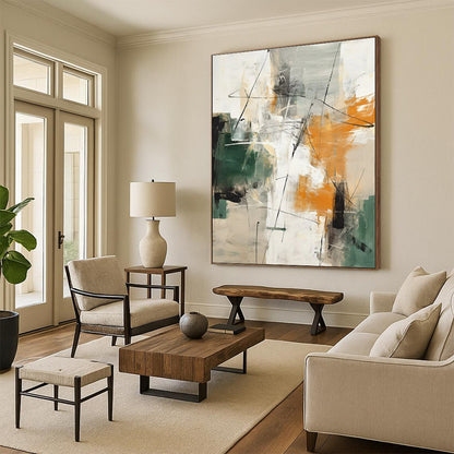 Monumental Contemporary Abstract Canvas for Home Indoor Poolside Relaxing Oasis