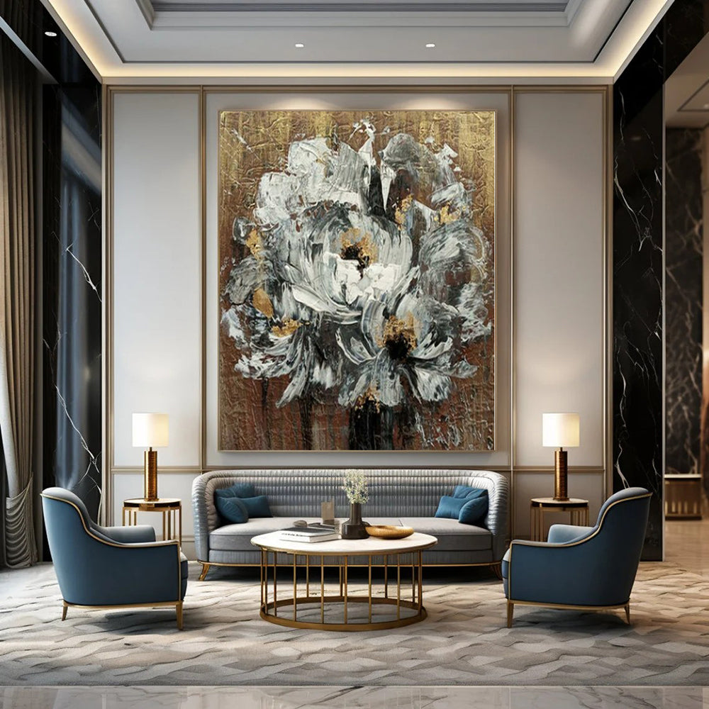Seascape-Inspired Hand-Painted Abstract Art for Coastal Dining Rooms