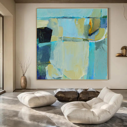Hand-Painted Custom Abstract Mural for Office Creative Studios