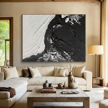 Large-Scale Modern Abstract Canvas for Contemporary Walk-in Closet Display Wall