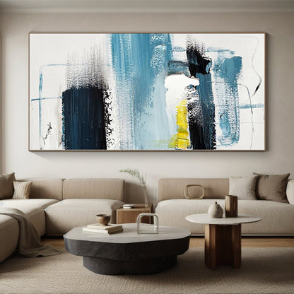 Made-to-Order Oversized Hand-Painted Abstract Art for Living Room Entertainment Wall