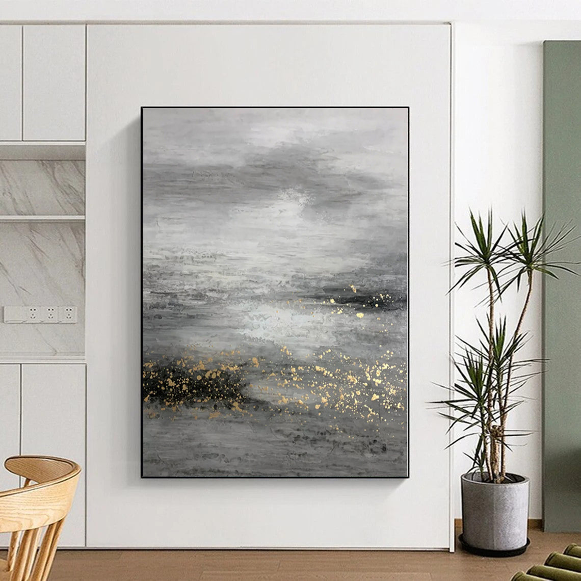 Giant Made-to-Order Abstract Canvas for Walk-in Closet Jewelry Display Walls