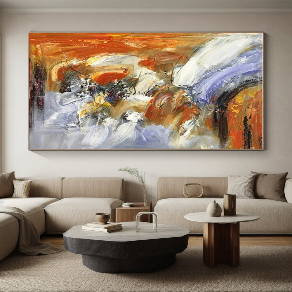Super-Sized Tailored Hand-Painted Abstract Art for Reading Nook Window Seat Wall LargeART0619