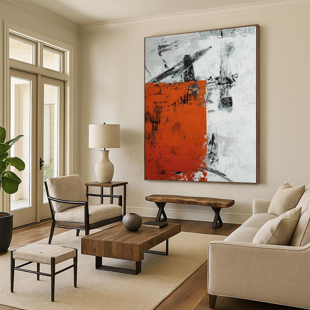 Custom Oversized Abstract Canvas for Family Porch Swing Areas