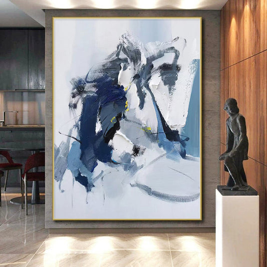 Large-Scale Hand-Painted Abstract Canvas for Dining Room Banquet Wall