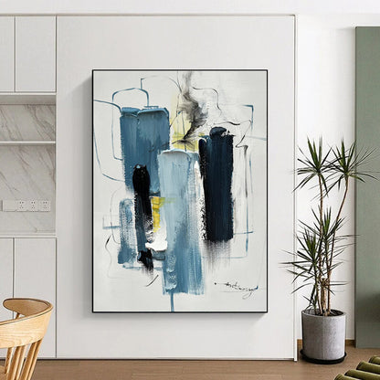 Personalized Enormous Hand-Painted Abstract Art for Home Office Productivity Wall