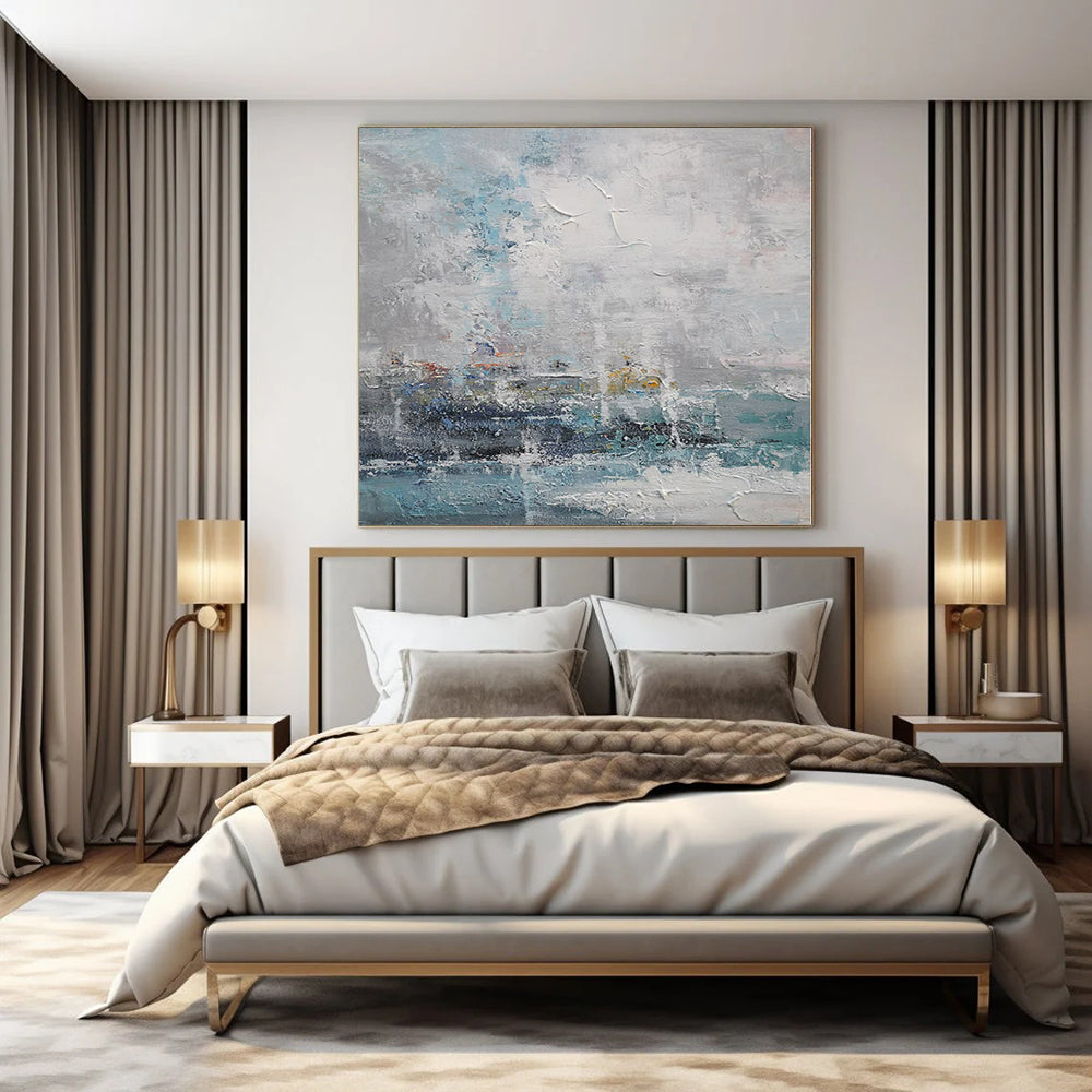 Super-Sized Hand-Painted Modern Abstract Wall Decor for Living Room Bay Windows