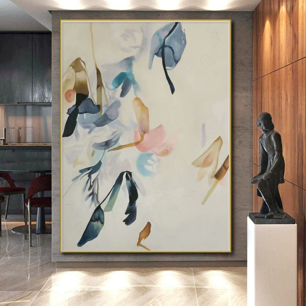 Massive Custom Abstract Painting for Home Office Video Call Background