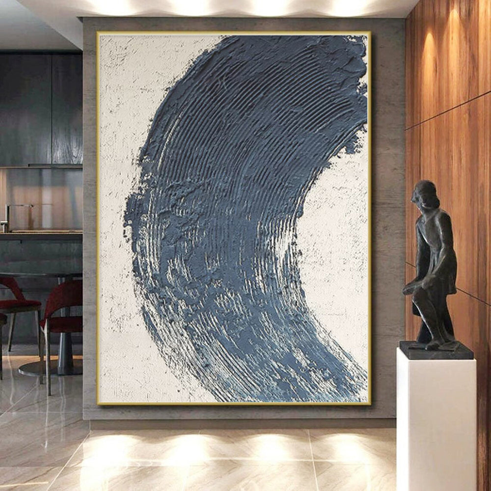 Enormous Custom Abstract Painting for Home Office Video Conference Wall