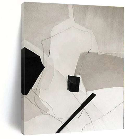 Super-Sized Abstract Minimalist Hand-Painted Art for Reading Nook Cozy Wall