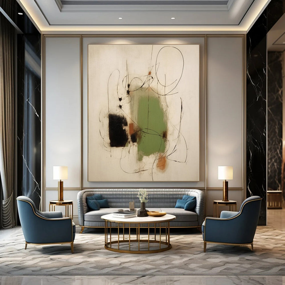 Extra-Vast Hand-Painted Modern Abstract Art for Office Creative Studios