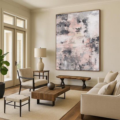 Custom Extra Large Abstract Desertscape - Hand-Painted Acrylic for Southwestern Hotels