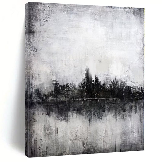 Oversized Hand-Painted Contemporary Abstract Mural for Family Dining Alcoves