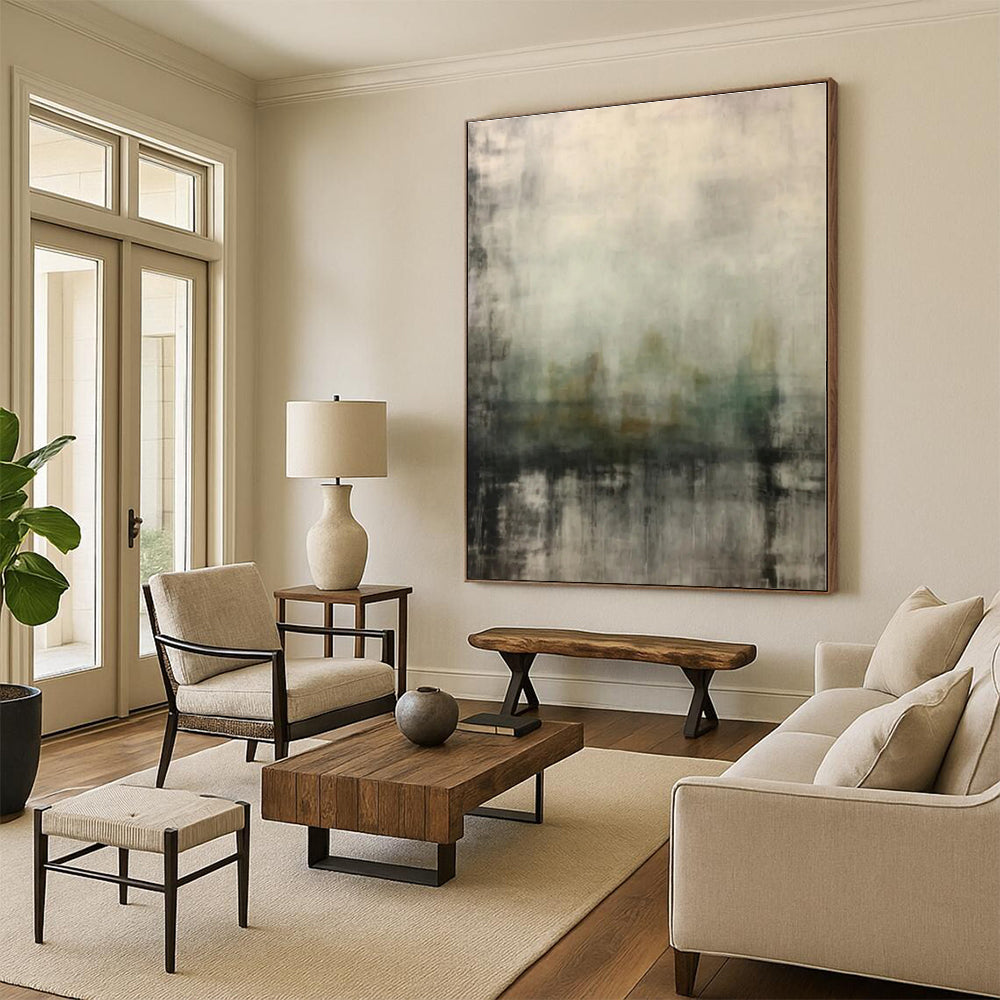 Colossal Hand-Crafted Abstract Canvas for Pet Retreat Wall