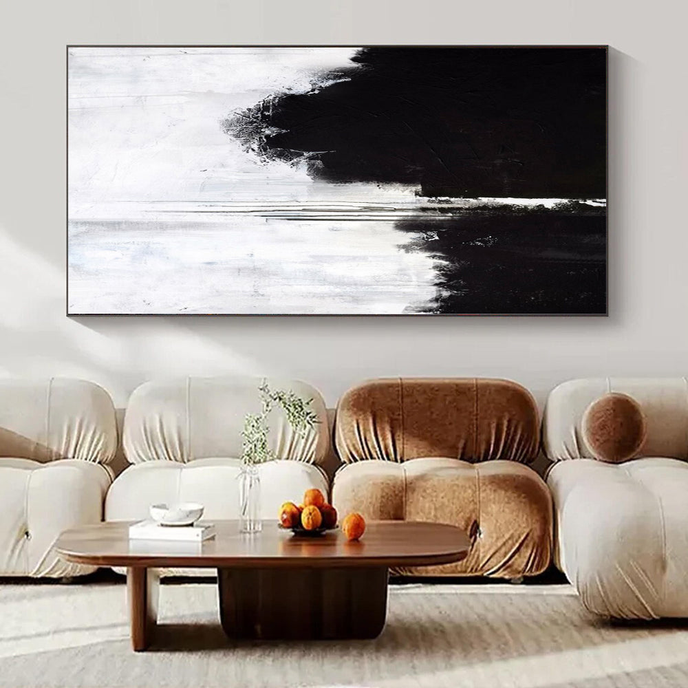 Captivating Hand-Painted Abstract Painting for Living Room Bookshelf Backdrops