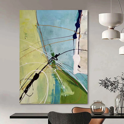 Immense Abstract Canvas for Playroom Nooks - Hand-Painted Acrylic on Canvas