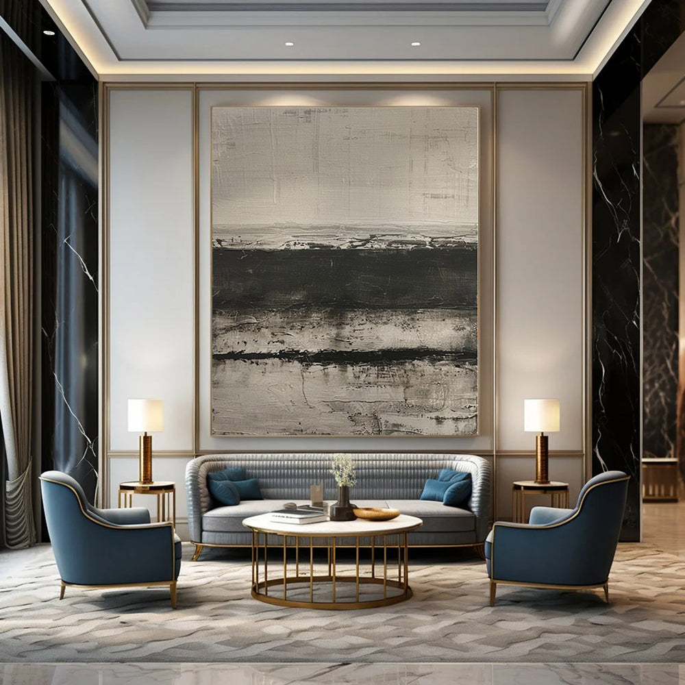 Custom Hand-Painted Abstract Mural for Living Room and Entryway