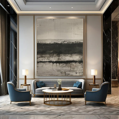 Custom Hand-Painted Abstract Mural for Living Room and Entryway