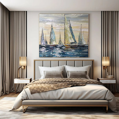 Hand-Painted Custom Abstract Artwork for Office Training Rooms