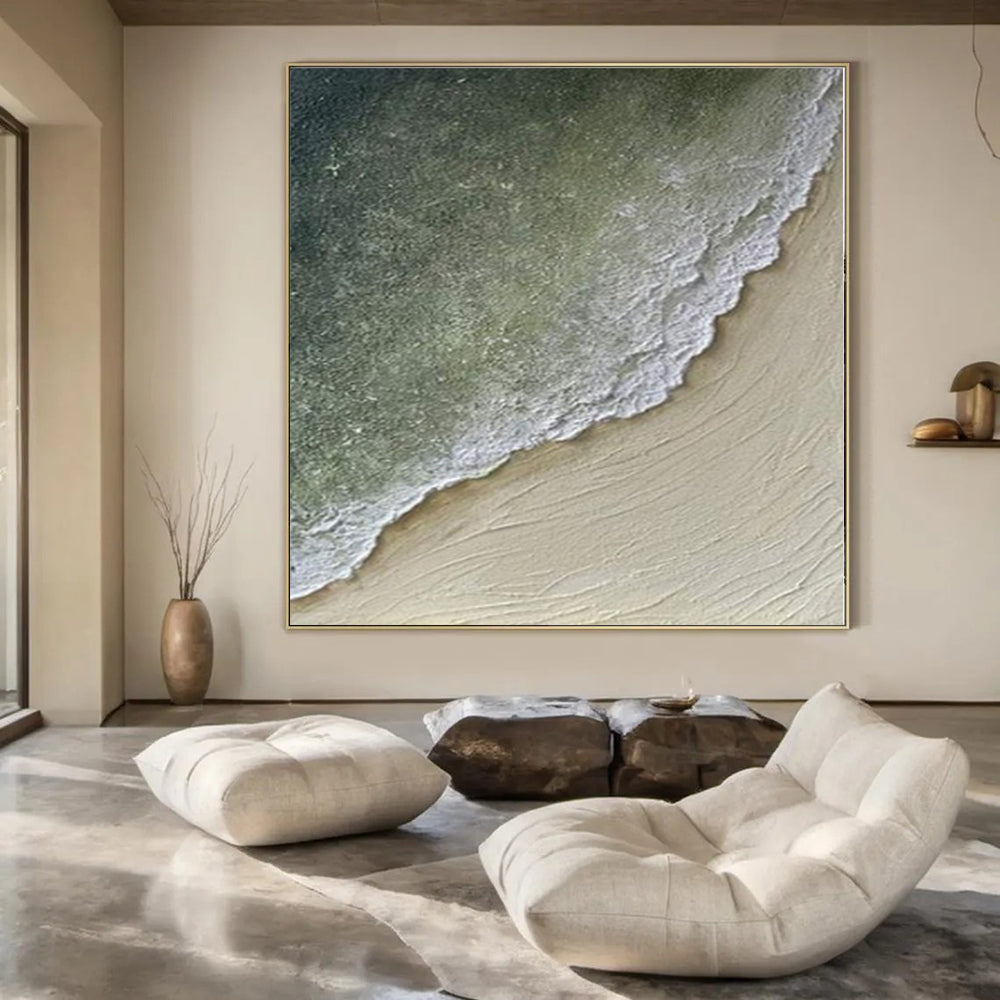 Extra-Huge Hand-Painted Modern Abstract Canvas for Family Home Outdoor Patios