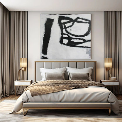 Hand-Painted Bespoke Abstract Canvas for Bedroom & Hotel Guest Rooms