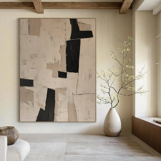 Large-Scale Hand-Painted Contemporary Abstract Canvas for Community Center Multipurpose Rooms