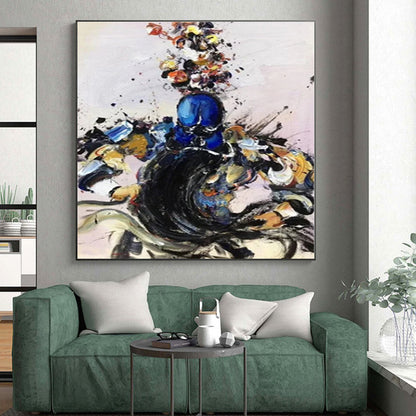Custom-Made Expressive Hand-Painted Abstract Painting for Master Bedroom Accent Wall