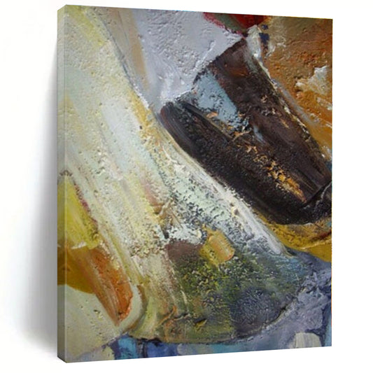Large-Scale Hand-Painted Abstract Mural for Living Room and Hallway