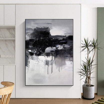 Huge Custom Abstract Painting for Home Library Bookshelf Wall