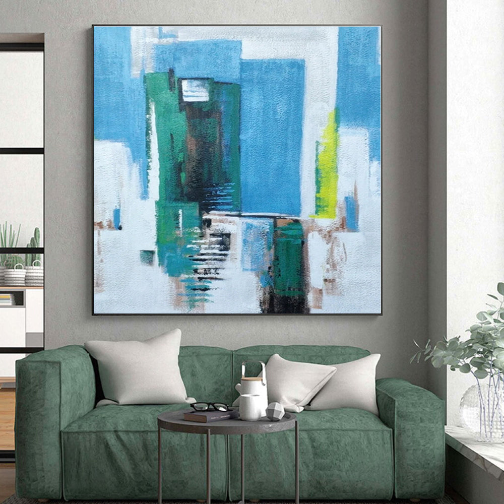 Oversized Made-to-Order Abstract Canvas for Walk-in Closet Shelving Wall