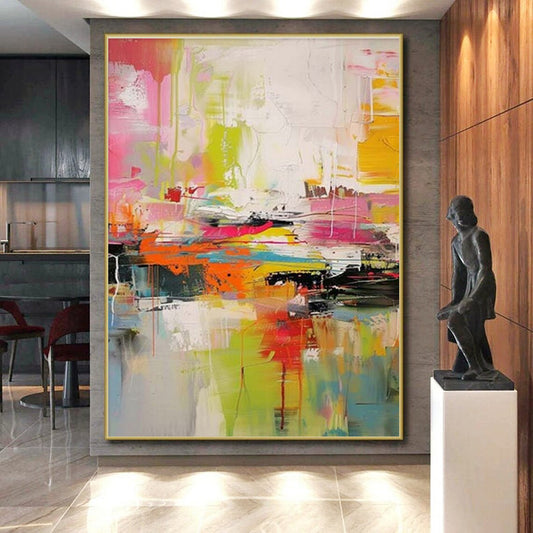 Colossal Abstract Wall Art for Entryway Staircase Landing