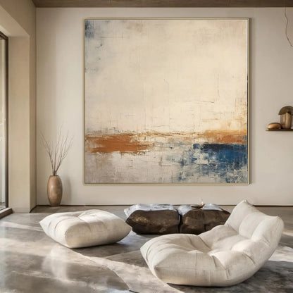 Large-Scale Hand-Painted Abstract Painting for Office and Hotel Conference Rooms
