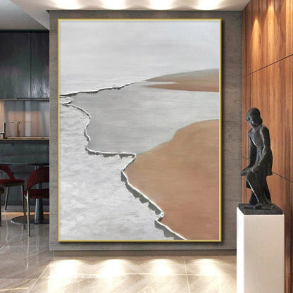 Huge Bespoke Abstract Painting for Home Library Reading Nook Wall