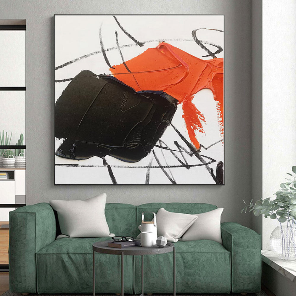 Custom Large Hand-Painted Abstract Canvas for Kids’ Playroom Activity Wall