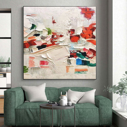 Monumental Modern Abstract Painting for Contemporary Kitchen Breakfast Nook Feature Wall