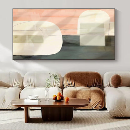 Giant Hand-Painted Contemporary Abstract Art for Family Home Study Nooks