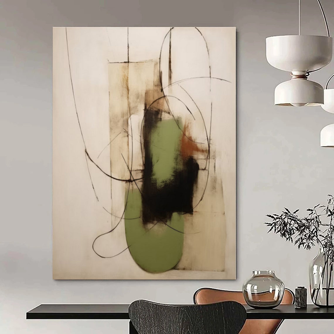 Colossal Hand-Painted Contemporary Abstract Mural for Office Training Halls