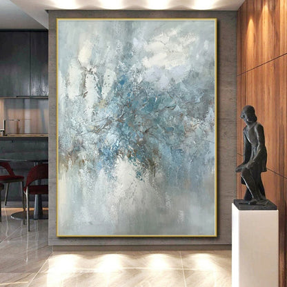 Giant Made-to-Order Abstract Painting for Mudroom Pet Wash Station Feature Walls