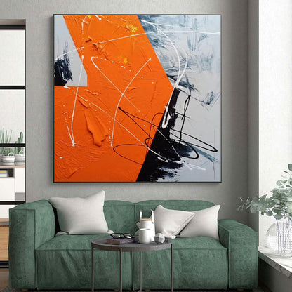 Grand Hand-Painted Abstract Canvas for Attic Home Office and Study Nooks