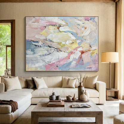 Massive Custom Abstract Art for Master Bedroom Accent Wall