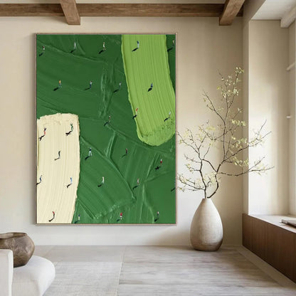 Large-Scale Hand-Painted Abstract Canvas for Dining Room and Hotel Wine Cellars